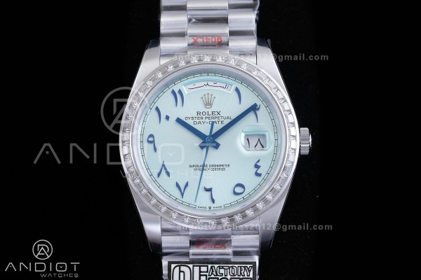 DayDate 40 SS QF 1:1 Best Edition Blue Textured Ro...