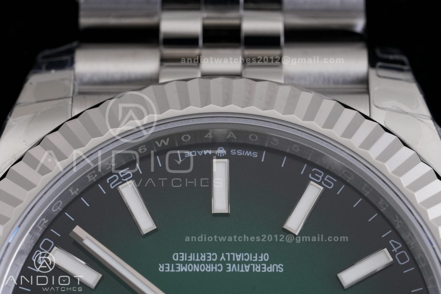 DateJust 41 126334 904L SS V2 VSF 1:1 Best Edition Green Ombre Dial Stick Marker On Jubilee Bracelet DD3235