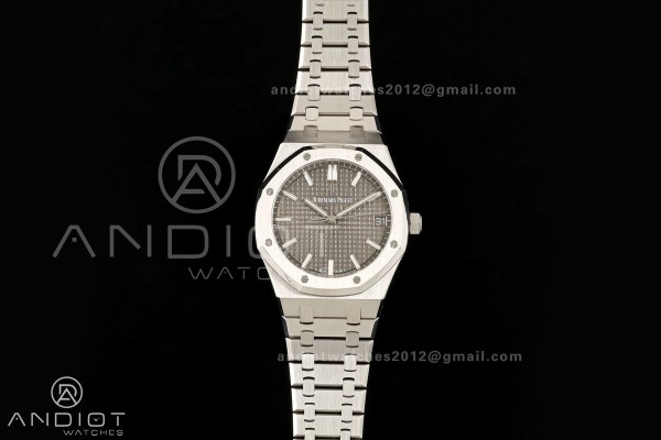 Royal Oak 41mm 15500 SS ZF Free Sprung V2 1:1 Best Edition Gray Textured Dial On SS Bracelet Super Clone A4302 