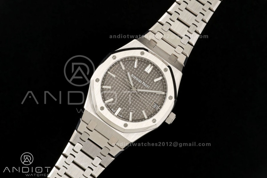 Royal Oak 41mm 15500 SS ZF Free Sprung V2 1:1 Best Edition Gray Textured Dial On SS Bracelet Super Clone A4302 