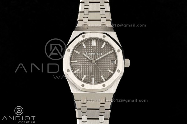 Royal Oak 41mm 15500 SS ZF Free Sprung V2 1:1 Best Edition Gray Textured Dial On SS Bracelet Super Clone A4302 