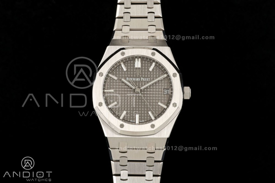 Royal Oak 41mm 15500 SS ZF Free Sprung V2 1:1 Best Edition Gray Textured Dial On SS Bracelet Super Clone A4302 