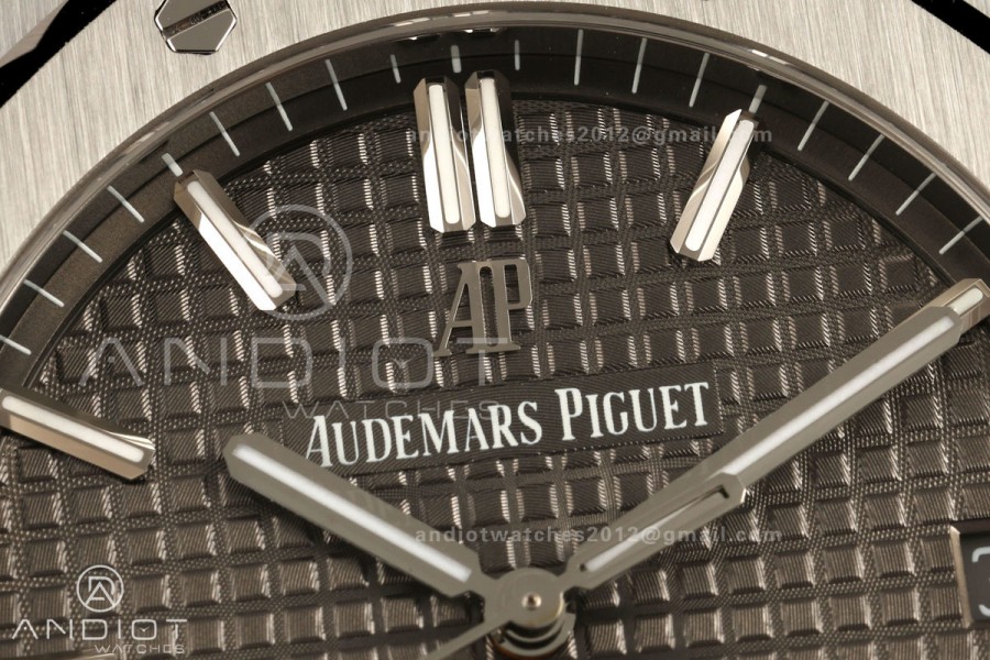Royal Oak 41mm 15500 SS ZF Free Sprung V2 1:1 Best Edition Gray Textured Dial On SS Bracelet Super Clone A4302 