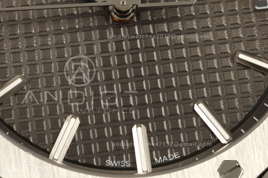 Royal Oak 41mm 15500 SS ZF Free Sprung V2 1:1 Best Edition Gray Textured Dial On SS Bracelet Super Clone A4302 