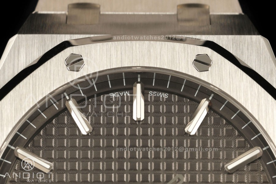 Royal Oak 41mm 15500 SS ZF Free Sprung V2 1:1 Best Edition Gray Textured Dial On SS Bracelet Super Clone A4302 