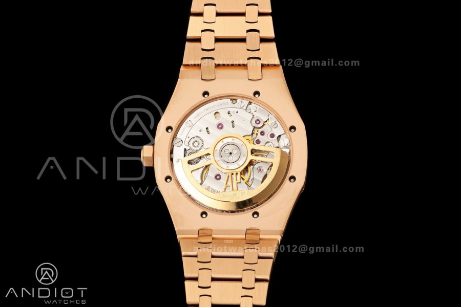 Royal Oak 41mm 15500 RG ZF 1:1 Best Edition Black Textured Dial on SS Bracelet Super Clone SH4302