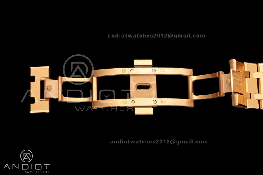 Royal Oak 41mm 15500 RG ZF 1:1 Best Edition Black Textured Dial on SS Bracelet Super Clone SH4302
