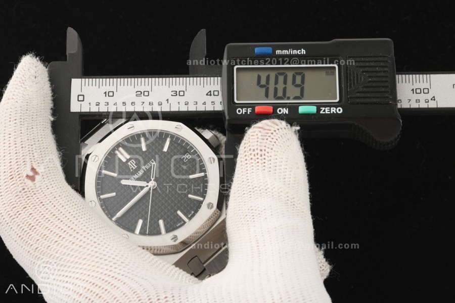 Royal Oak 41mm 15500 SS ZF Free Sprung V2 1:1 Best Edition Silver Textured Dial On SS Bracelet Super Clone A4302 