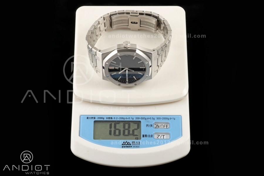 Royal Oak 41mm 15500 SS ZF Free Sprung V2 1:1 Best Edition Silver Textured Dial On SS Bracelet Super Clone A4302 