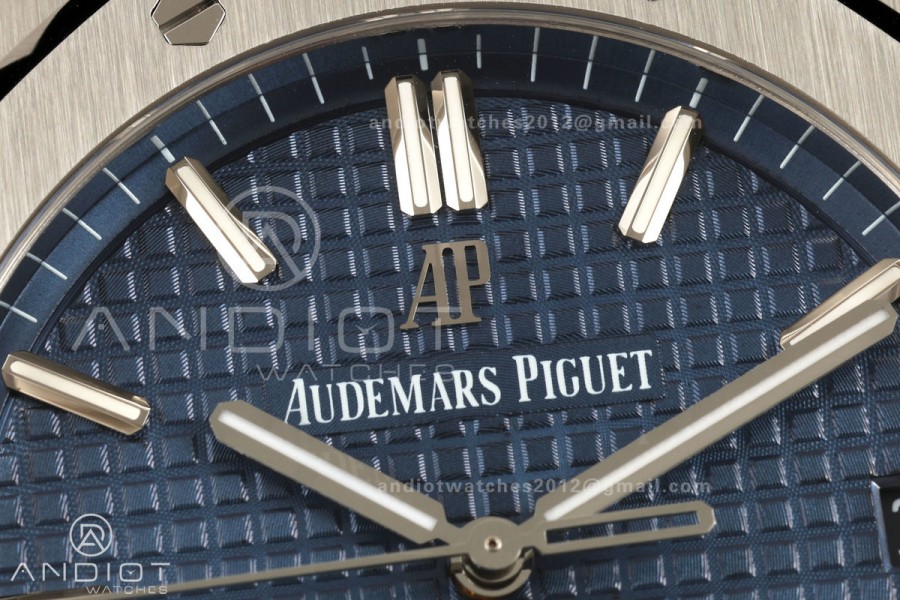Royal Oak 41mm 15500 SS ZF Free Sprung V2 1:1 Best Edition Blue Textured Dial On SS Bracelet Super Clone A4302 