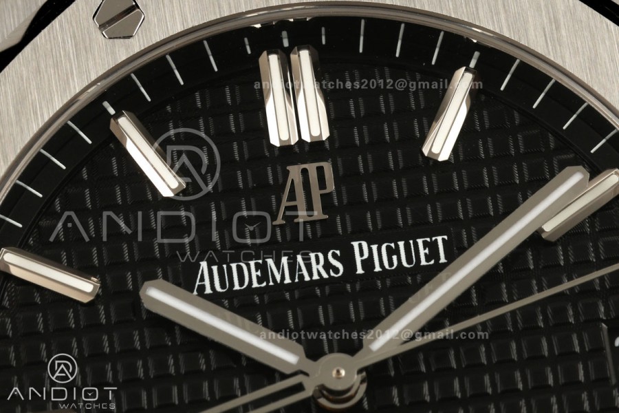 Royal Oak 41mm 15500 SS ZF Free Sprung V2 1:1 Best Edition Black Textured Dial On SS Bracelet Super Clone A4302 
