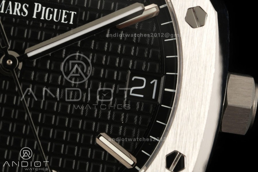 Royal Oak 41mm 15500 SS ZF Free Sprung V2 1:1 Best Edition Black Textured Dial On SS Bracelet Super Clone A4302 