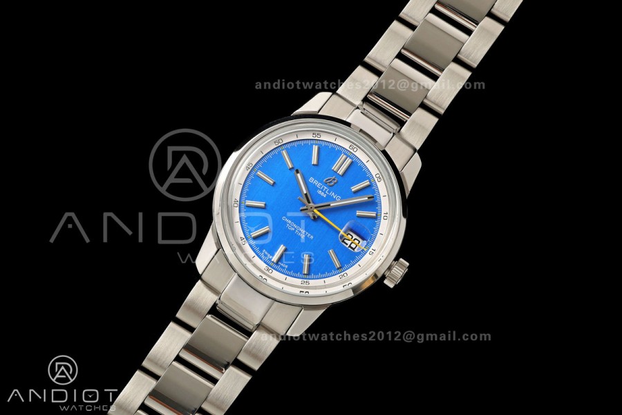 Top Time B31 BLF 1:1 Best Edition Blue Dial Yellow Hand on SS Bracelet AB31