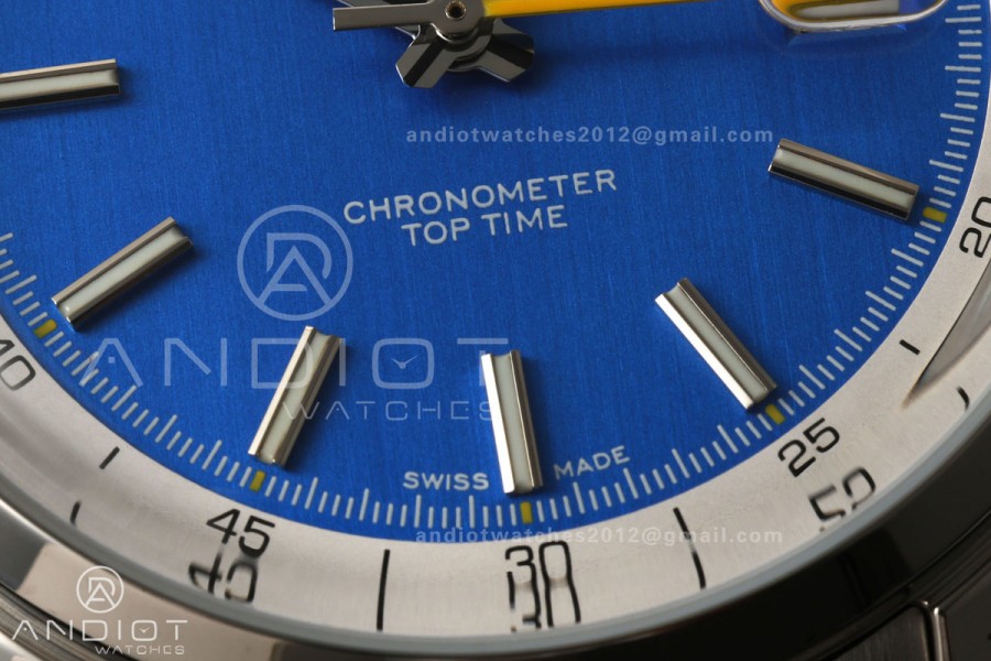 Top Time B31 BLF 1:1 Best Edition Blue Dial Yellow Hand on SS Bracelet AB31
