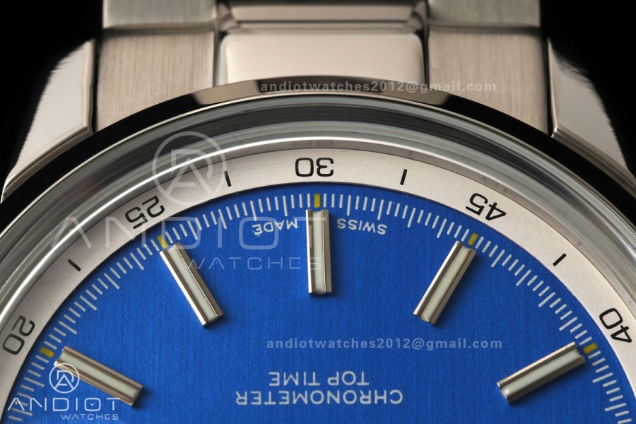 Top Time B31 BLF 1:1 Best Edition Blue Dial Yellow Hand on SS Bracelet AB31