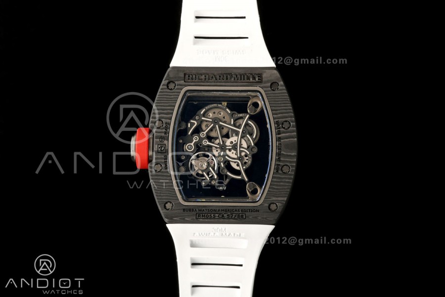 Boss Studio RM055 Black NTPT White/Black Inner Bezel RMUL2 Super Clone (Free Sprung)