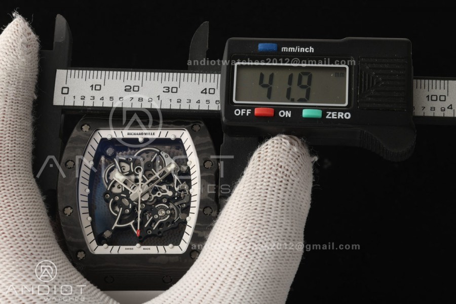Boss Studio RM055 Black NTPT White/Black Inner Bezel RMUL2 Super Clone (Free Sprung)