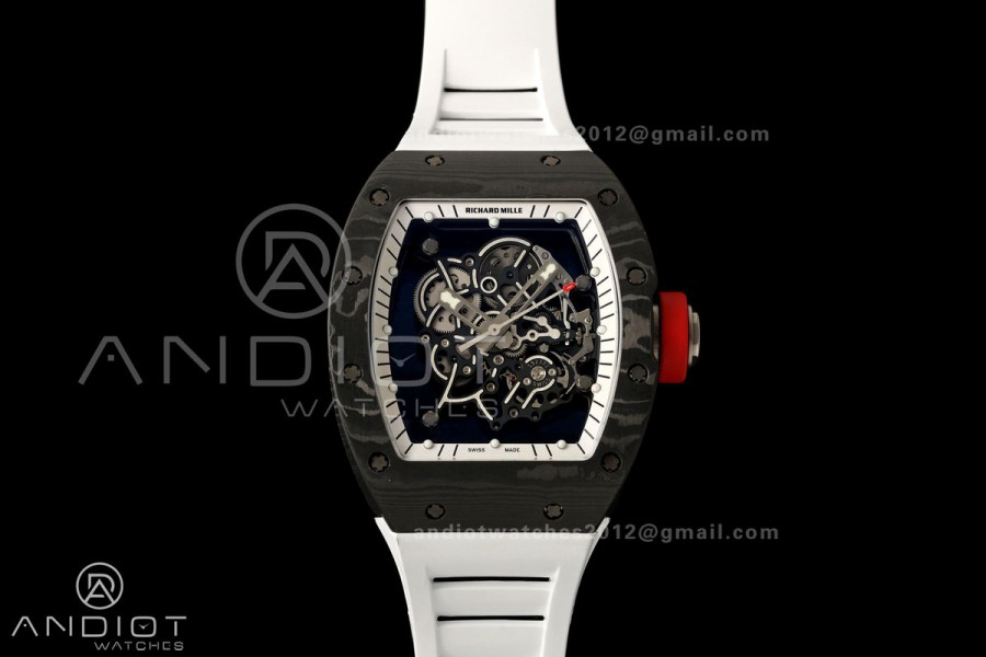 Boss Studio RM055 Black NTPT White/Black Inner Bezel RMUL2 Super Clone (Free Sprung)