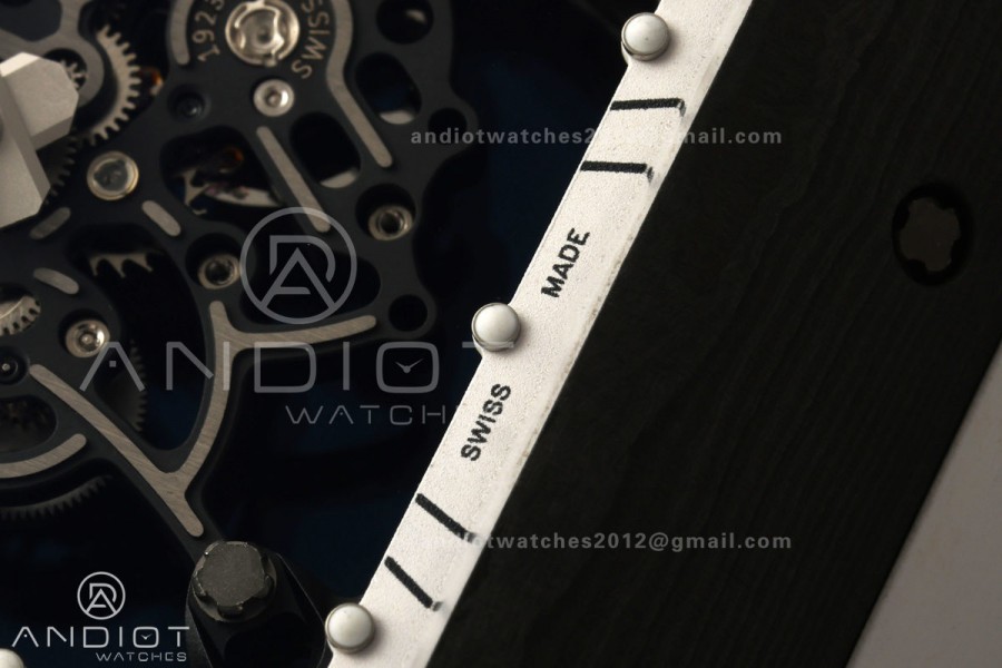 Boss Studio RM055 Black NTPT White/Black Inner Bezel RMUL2 Super Clone (Free Sprung)