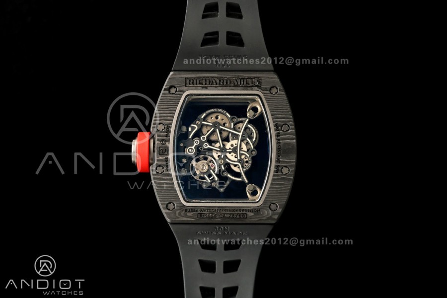 Boss Studio RM055 Black NTPT Black/Red Inner Bezel RMUL2 Super Clone (Free Sprung)