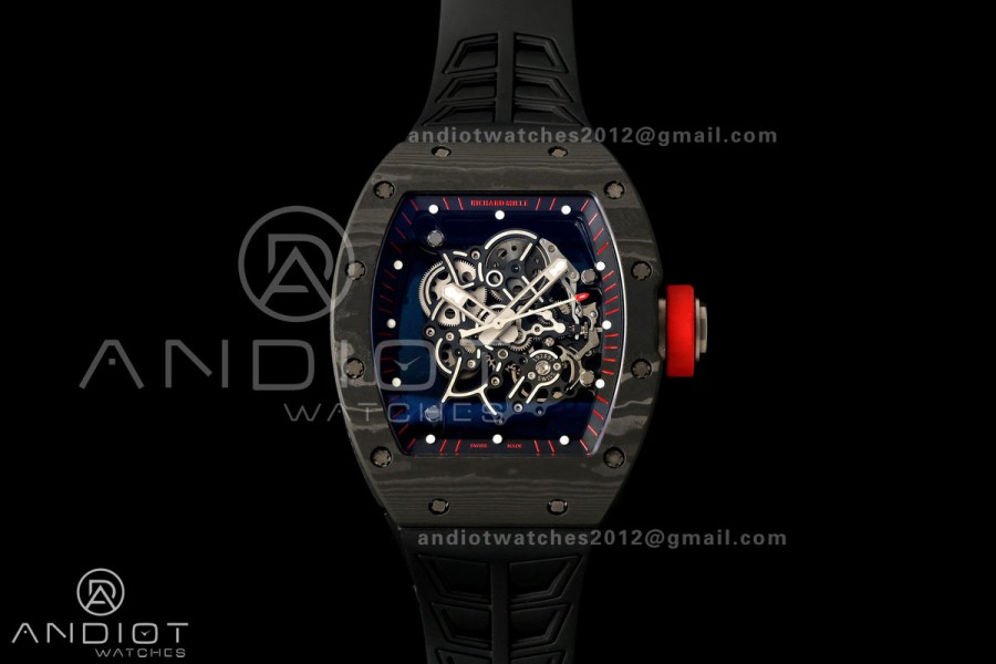 Boss Studio RM055 Black NTPT Black/Red Inner Bezel RMUL2 Super Clone (Free Sprung)