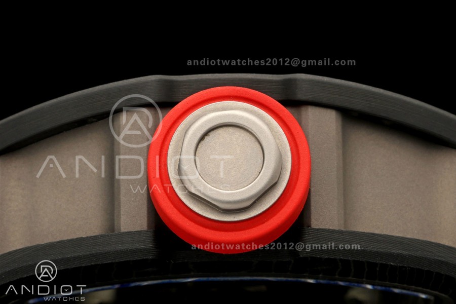 Boss Studio RM055 Black NTPT Black/Red Inner Bezel RMUL2 Super Clone (Free Sprung)