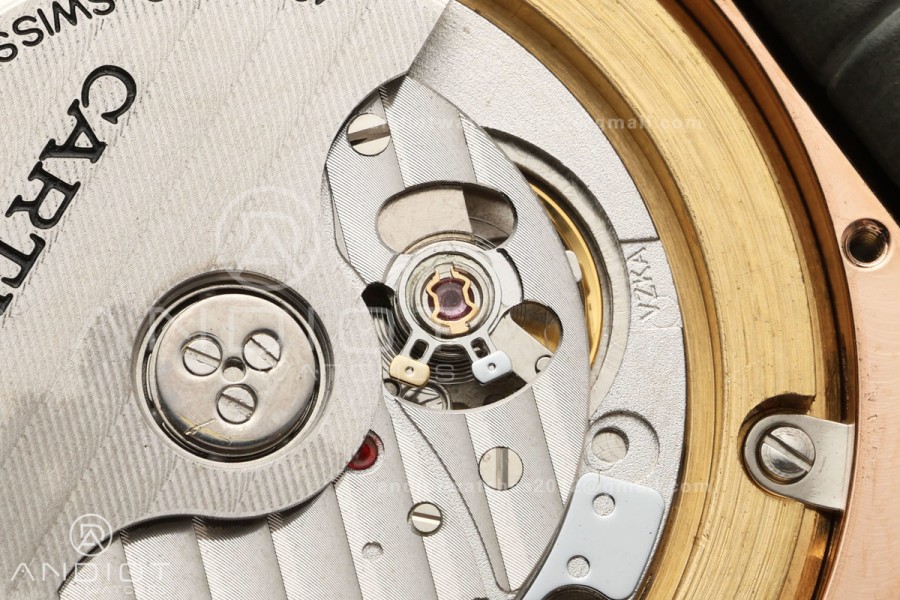 Ronde Louis 40 RG BSF Best Edition White Dial on Green Leather Strap A1847