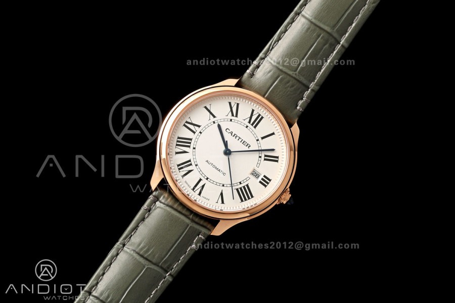 Ronde Louis 40 RG BSF Best Edition White Dial on Green Leather Strap A1847