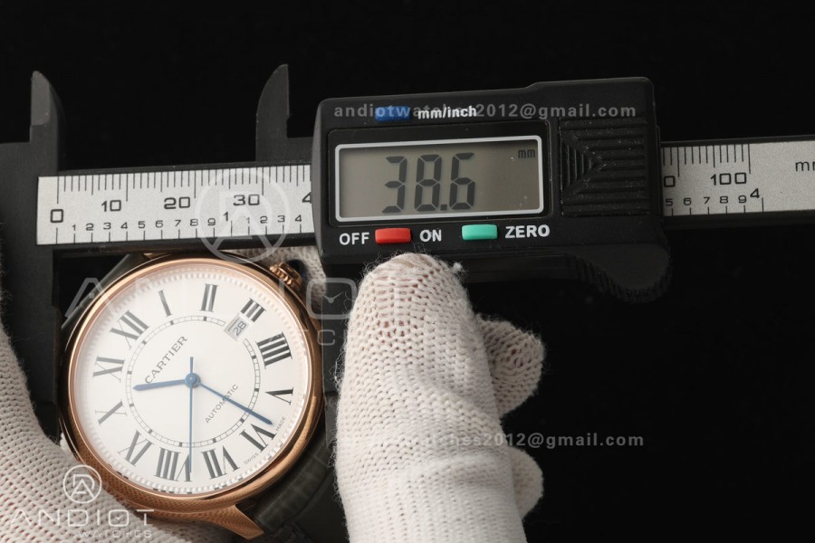 Ronde Louis 40 RG BSF Best Edition White Dial on Green Leather Strap A1847