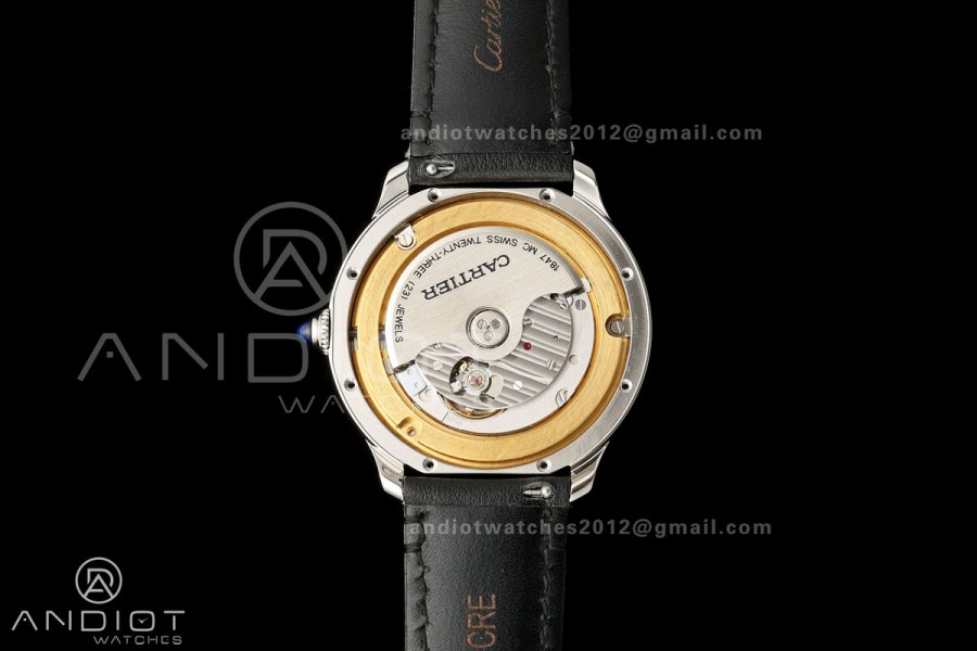 Ronde Louis 40 SS BSF Best Edition White Dial on Black Leather Strap A1847