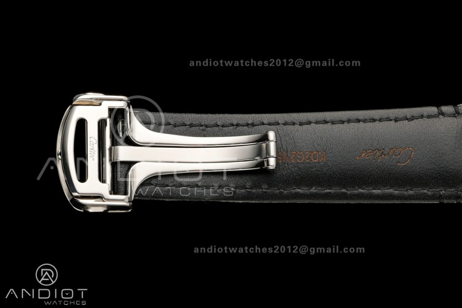 Ronde Louis 40 SS BSF Best Edition White Dial on Black Leather Strap A1847