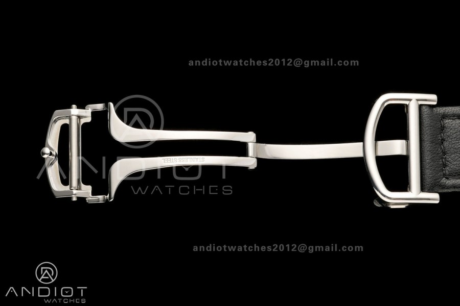 Ronde Louis 40 SS BSF Best Edition White Dial on Black Leather Strap A1847