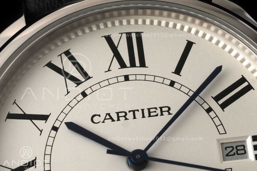Ronde Louis 40 SS BSF Best Edition White Dial on Black Leather Strap A1847