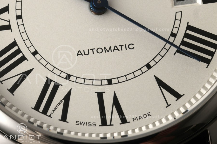Ronde Louis 40 SS BSF Best Edition White Dial on Black Leather Strap A1847