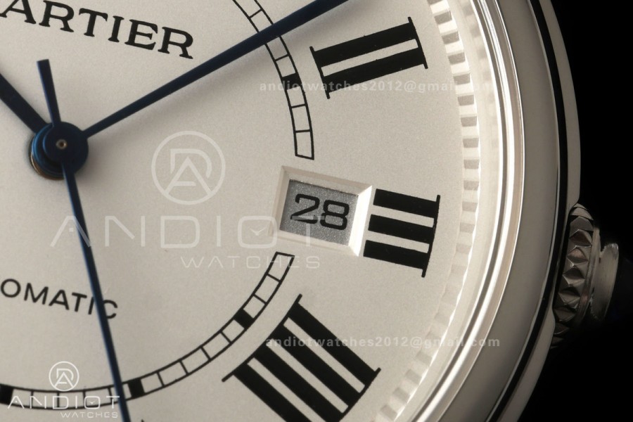 Ronde Louis 40 SS BSF Best Edition White Dial on Black Leather Strap A1847