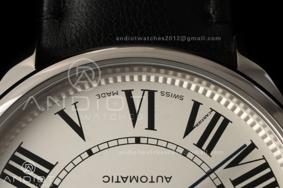 Ronde Louis 40 SS BSF Best Edition White Dial on Black Leather Strap A1847