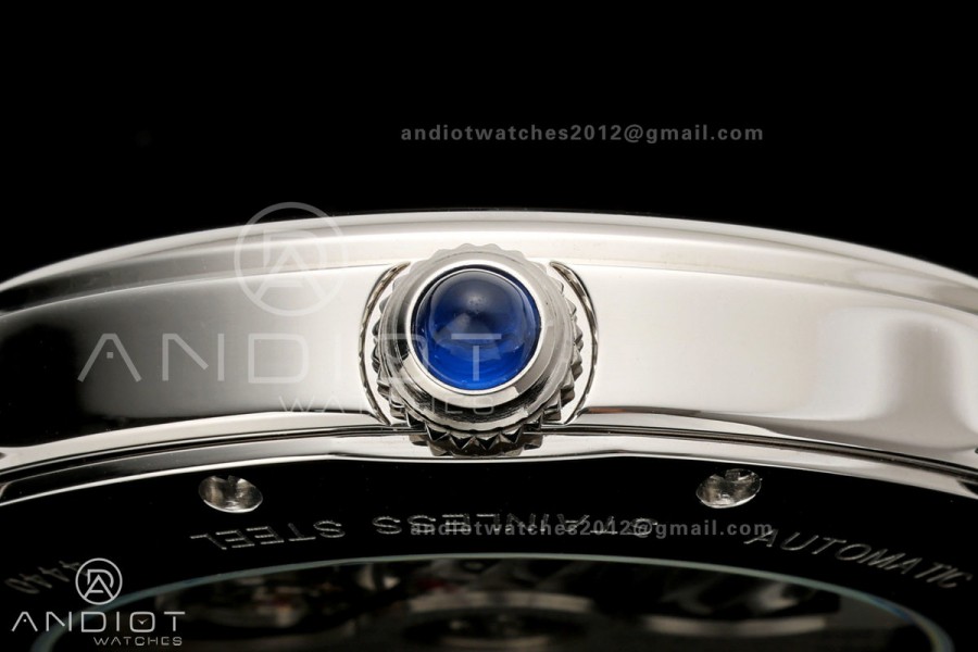 Ronde Louis 40 SS BSF Best Edition White Dial on Black Leather Strap A1847