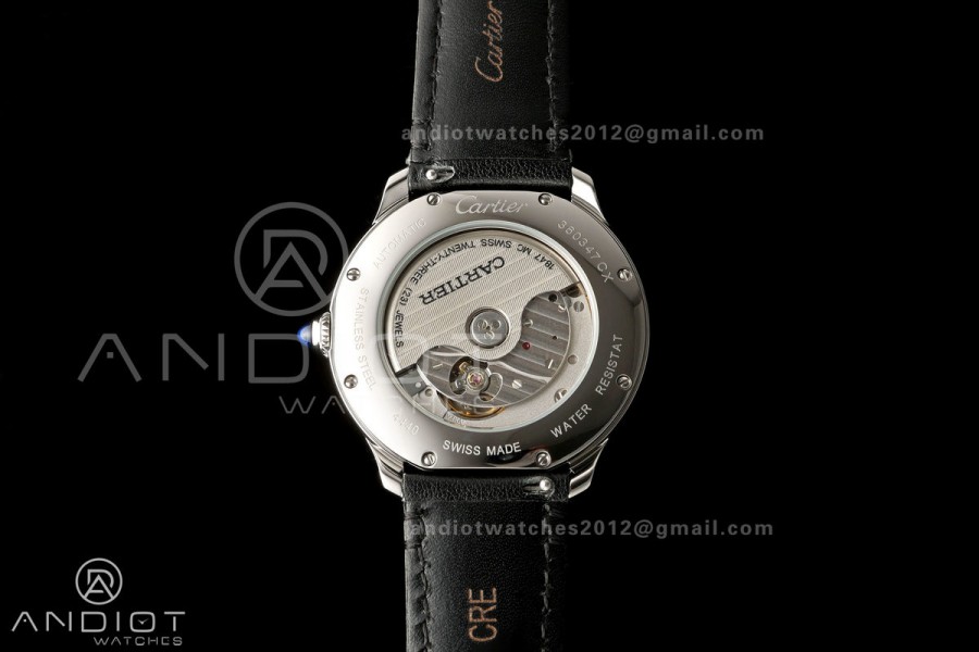Ronde Louis 40 SS BSF Best Edition White Dial on Black Leather Strap A1847