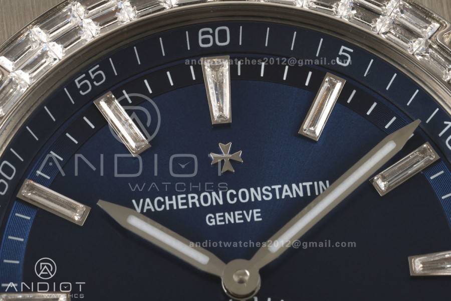 Overseas Tourbillon SS ANTF Best Edition Blue Dial Diamonds Bezel on SS Bracelet