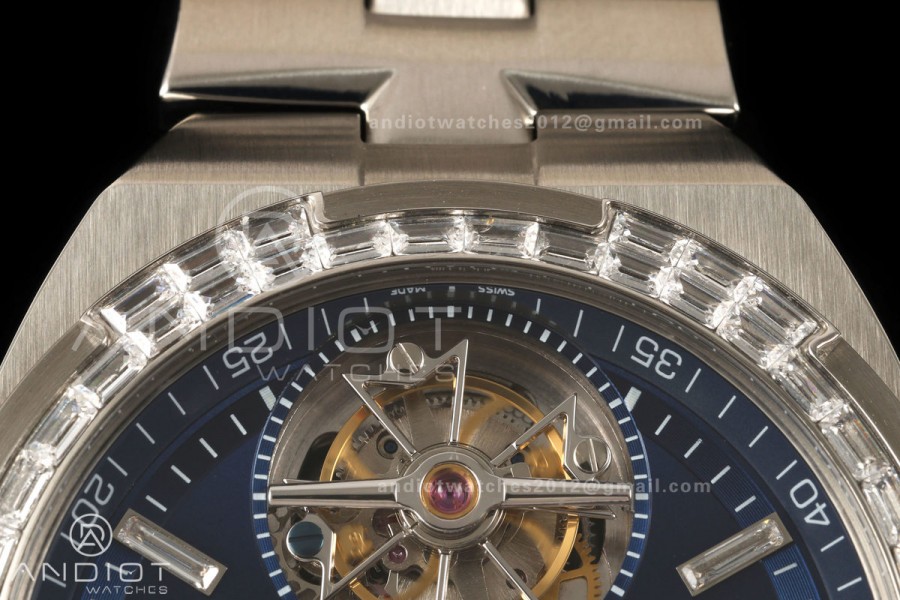 Overseas Tourbillon SS ANTF Best Edition Blue Dial Diamonds Bezel on SS Bracelet