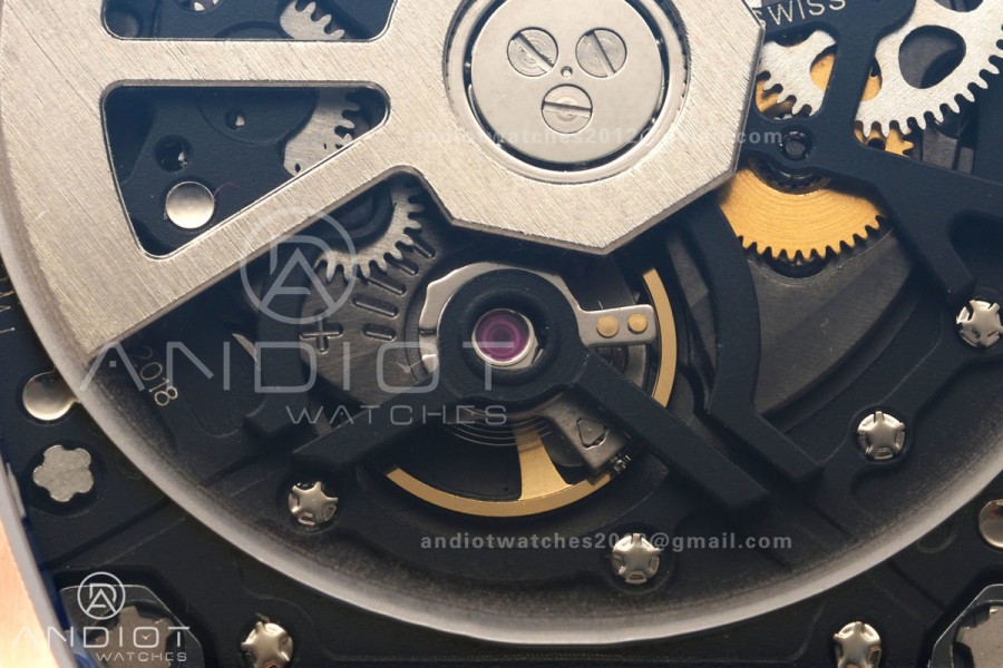 AVF RM67-01 RG Skeleton Dial on Black Rubber Strap CRMA6 Clone
