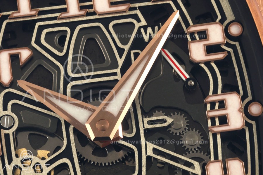 AVF RM67-01 RG Skeleton Dial on Black Rubber Strap CRMA6 Clone