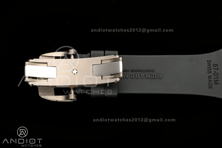 AVF RM67-01 Titanium Skeleton Dial on Black Rubber Strap CRMA6 Clone