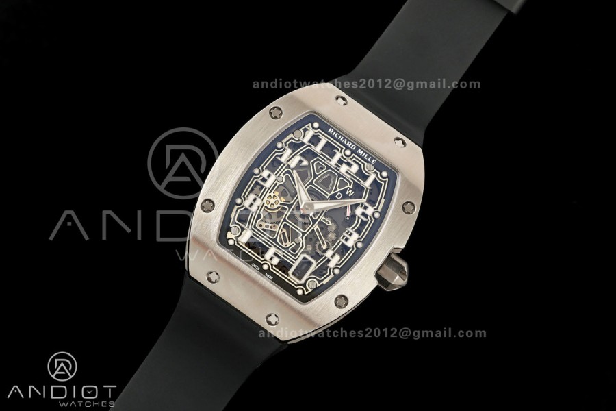 AVF RM67-01 Titanium Skeleton Dial on Black Rubber Strap CRMA6 Clone