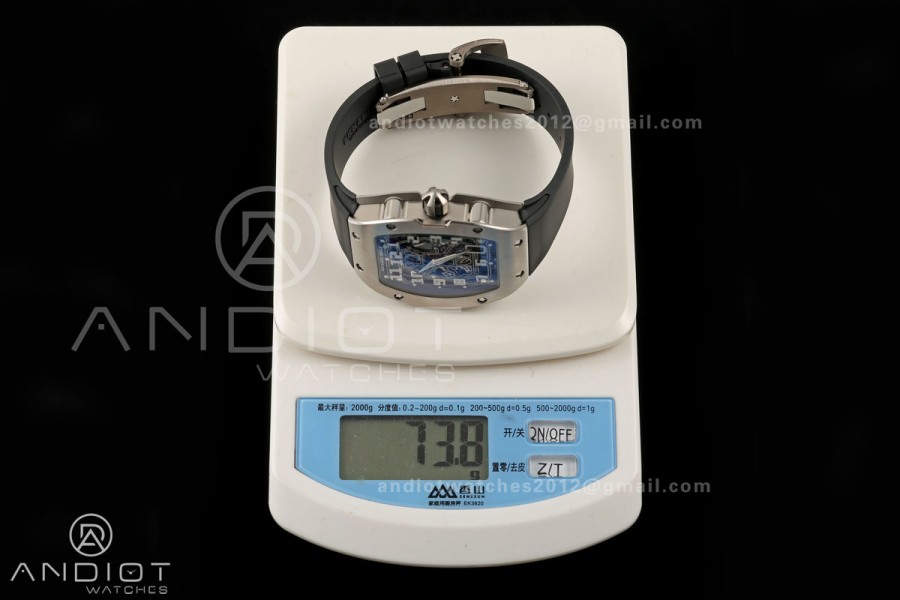 AVF RM67-01 Titanium Skeleton Dial on Black Rubber Strap CRMA6 Clone