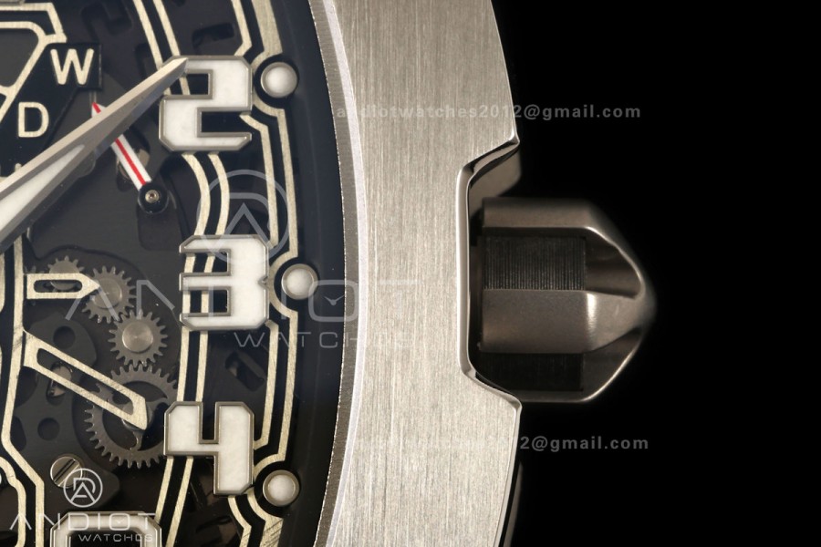 AVF RM67-01 Titanium Skeleton Dial on Black Rubber Strap CRMA6 Clone