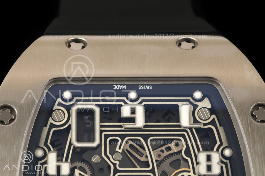 AVF RM67-01 Titanium Skeleton Dial on Black Rubber Strap CRMA6 Clone