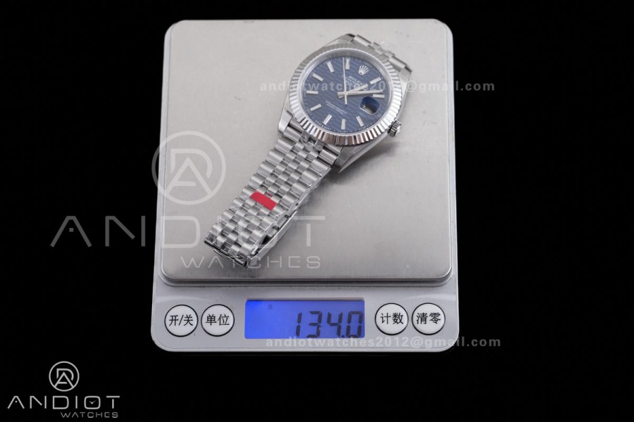 DateJust 41 126334 904L SS VSF 1:1 Best Edition V2 Blue Fluted Dial Stick Marker On Jubilee Bracelet DD3235