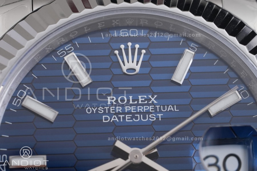 DateJust 41 126334 904L SS VSF 1:1 Best Edition V2 Blue Fluted Dial Stick Marker On Jubilee Bracelet DD3235