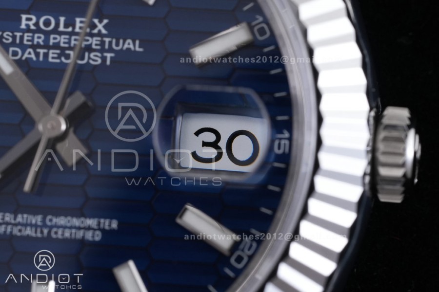 DateJust 41 126334 904L SS VSF 1:1 Best Edition V2 Blue Fluted Dial Stick Marker On Jubilee Bracelet DD3235